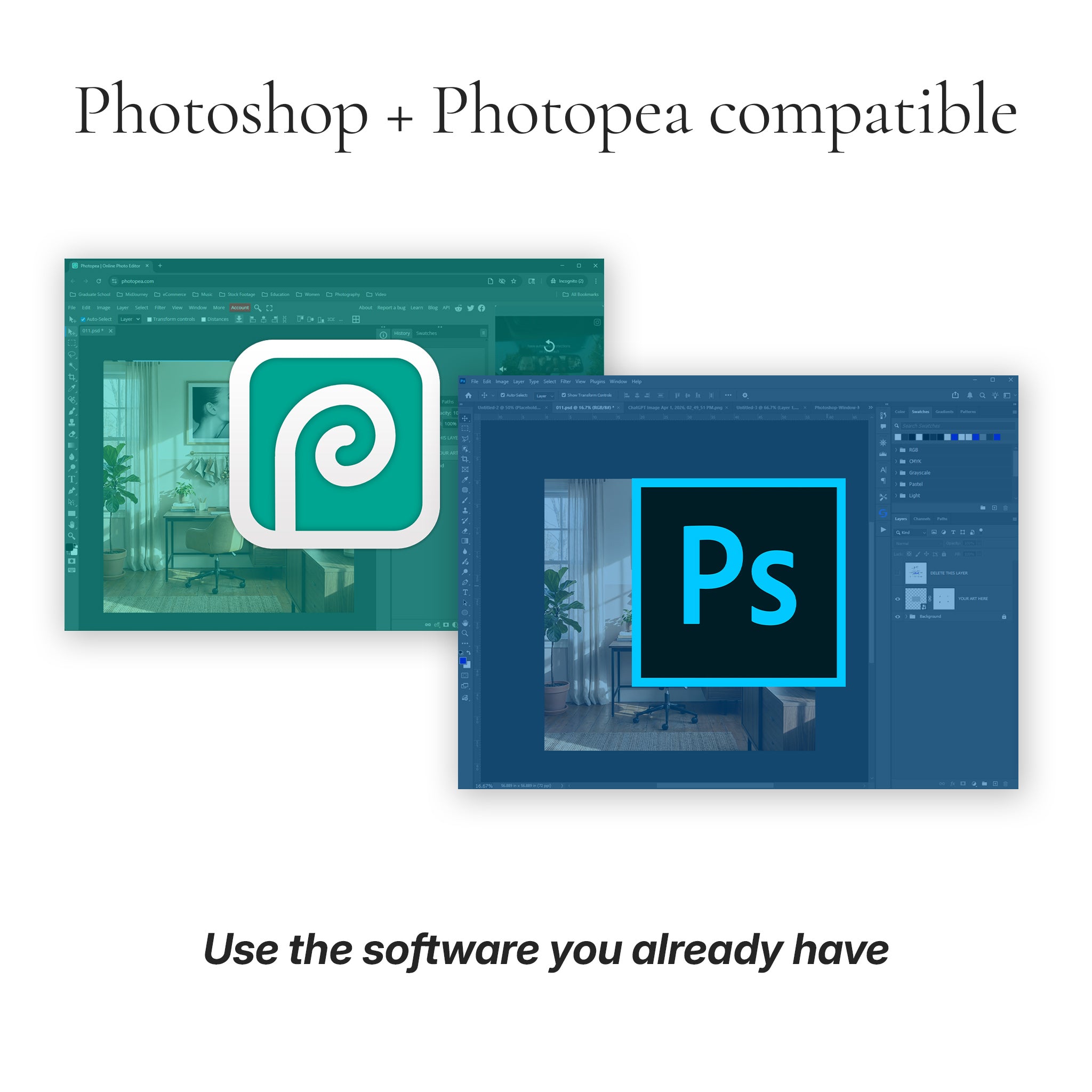 Contemporary Home Office Photo Mockup