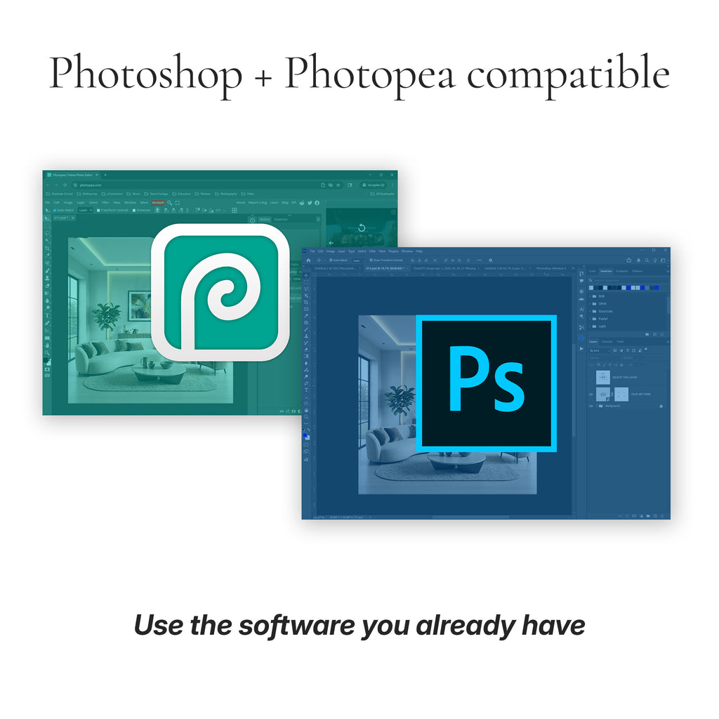 Organic Modern Living Room Photo Mockup