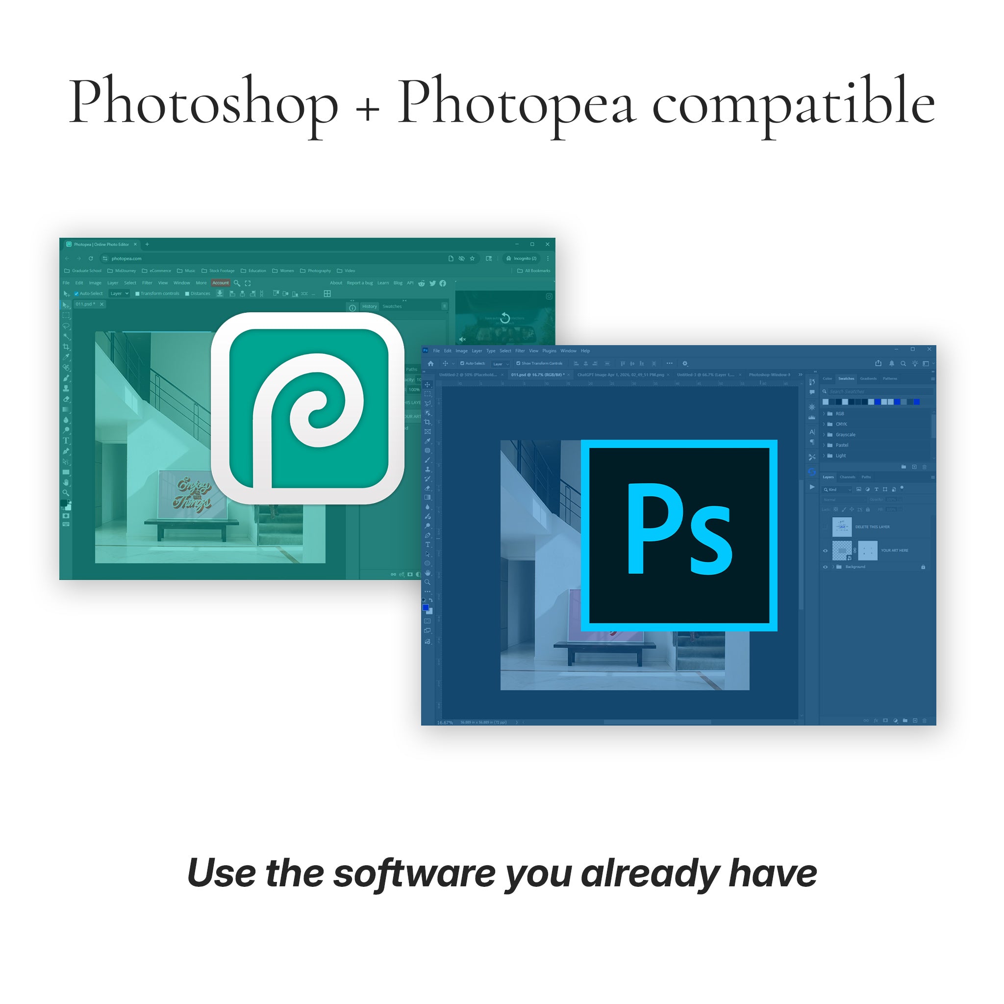 Contemporary Staircase Photo Mockup