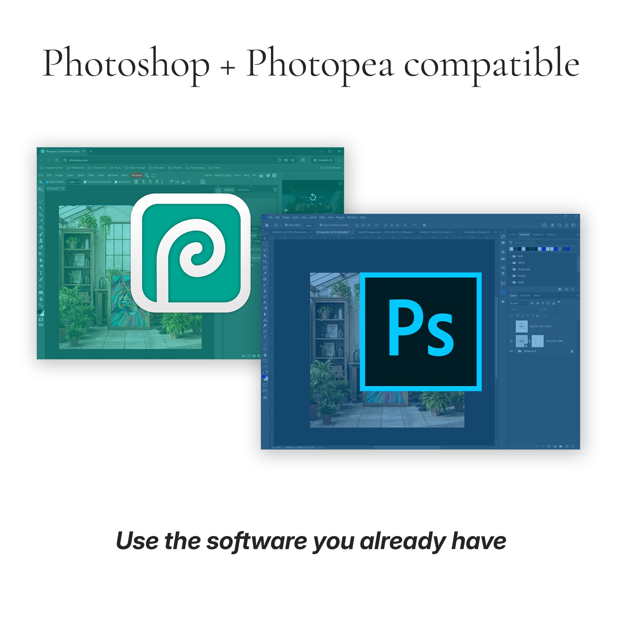 Greenhouse Home Office Photo Mockup