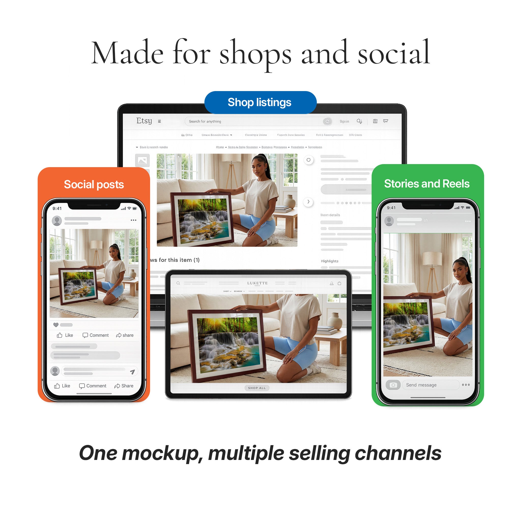 Minimalist Living Room Photo Mockup