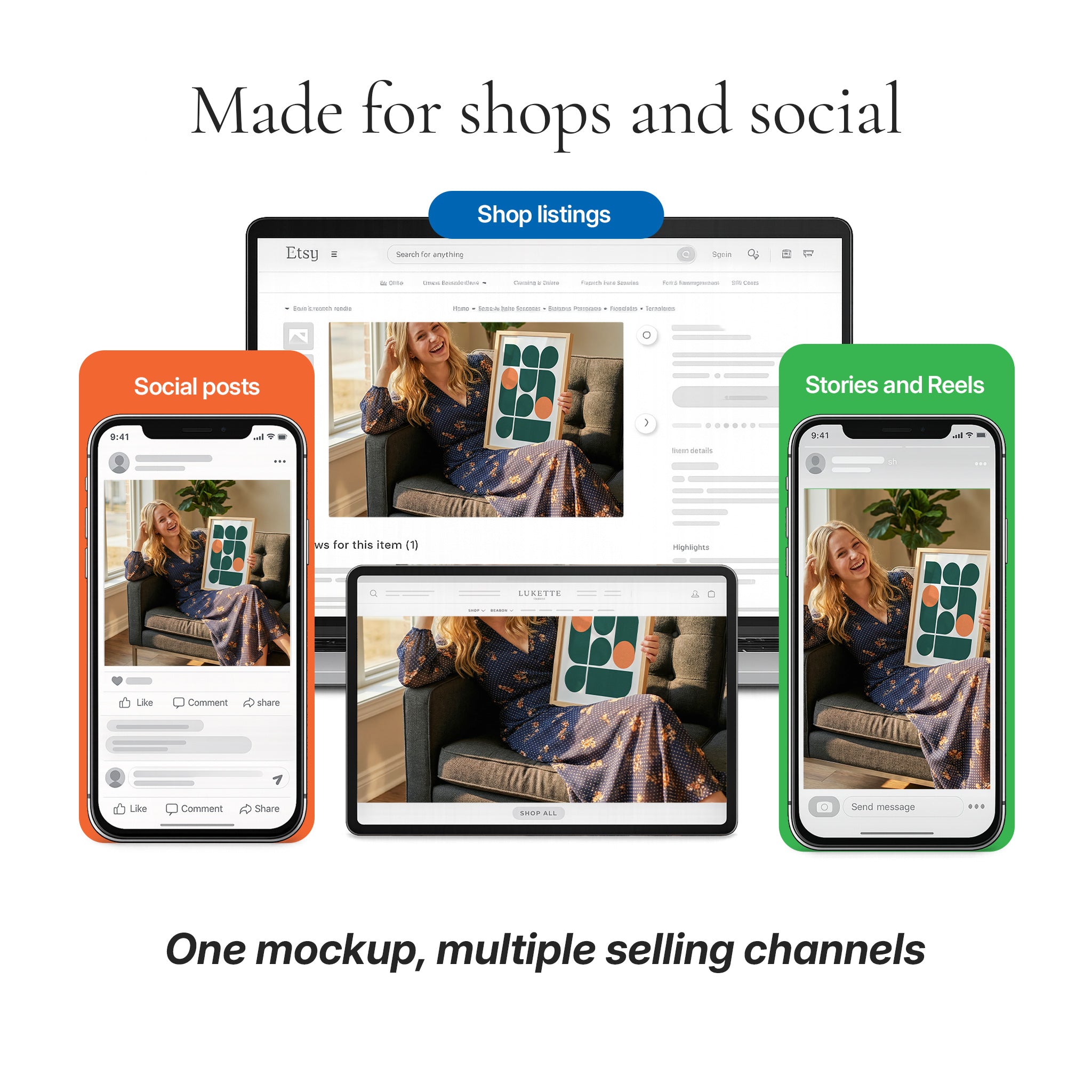 Contemporary Living Room Photo Mockup