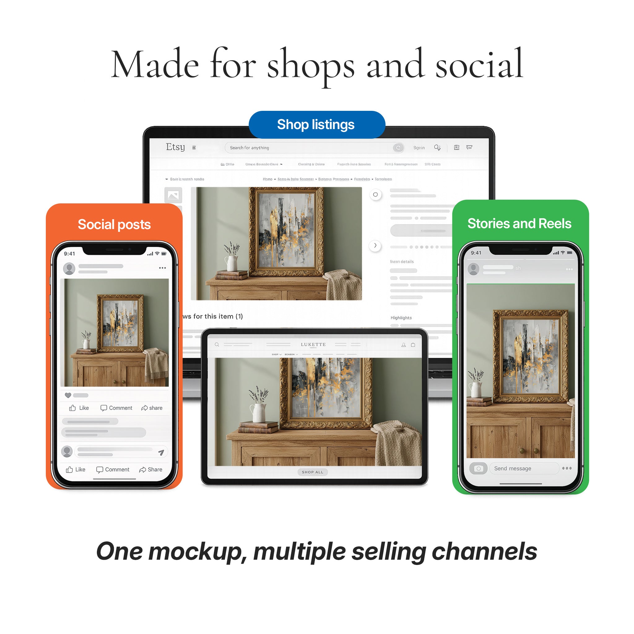 Rustic Shelf Photo Mockup