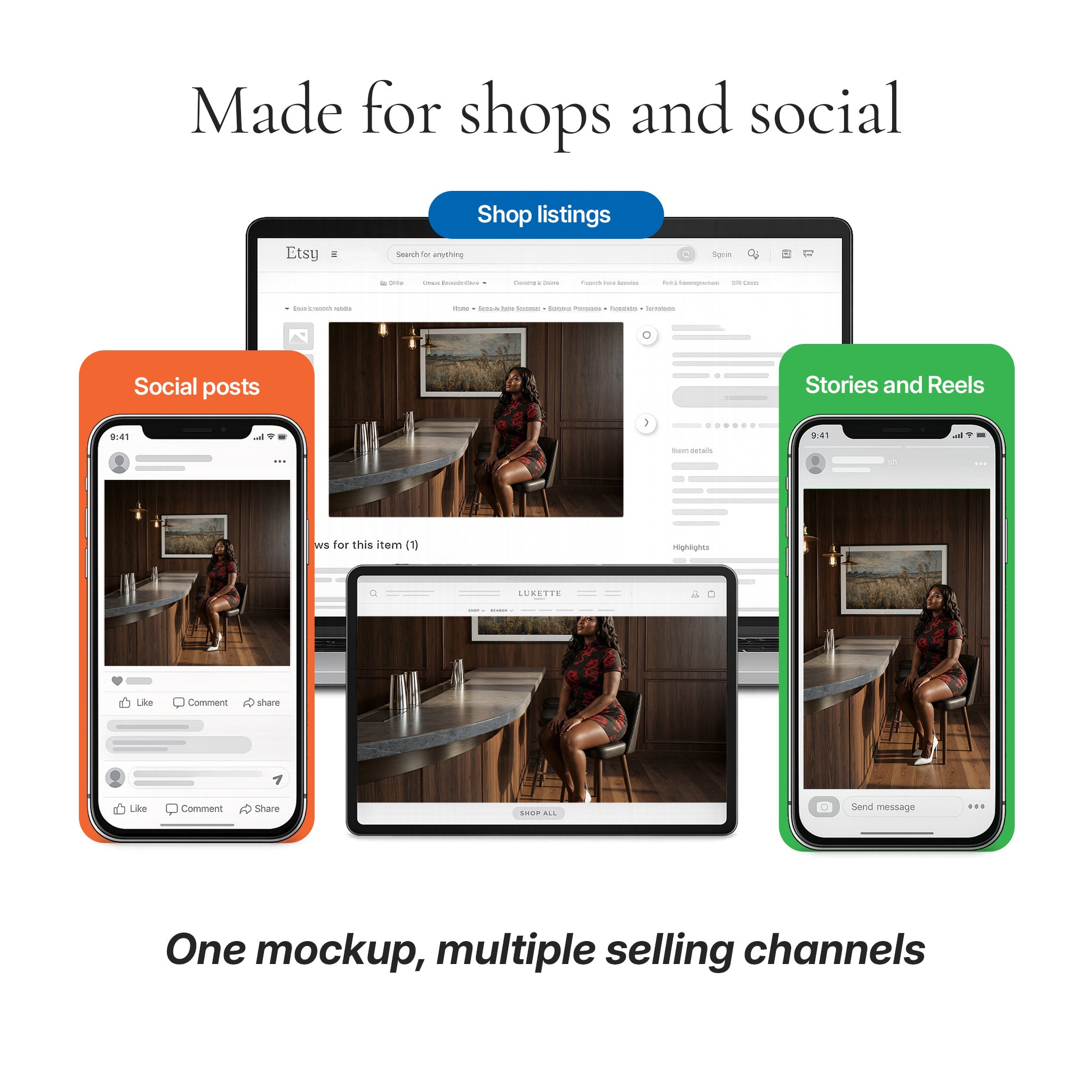 Contemporary Bar Photo Mockup