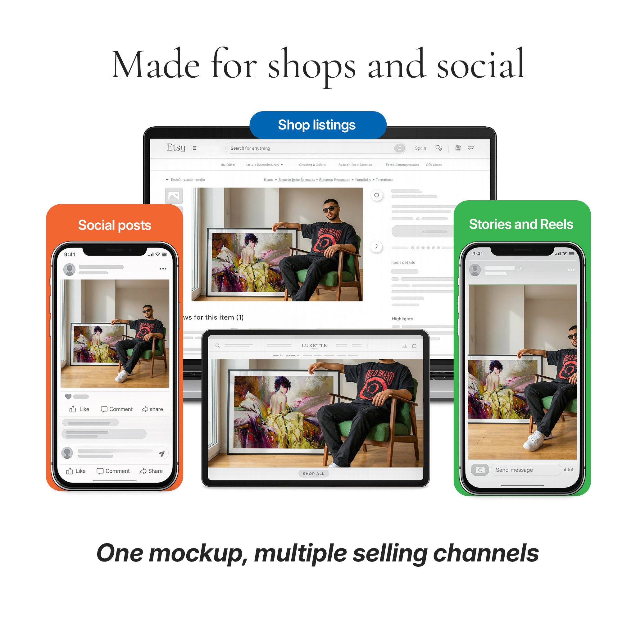 Contemporary Living Room Photo Mockup