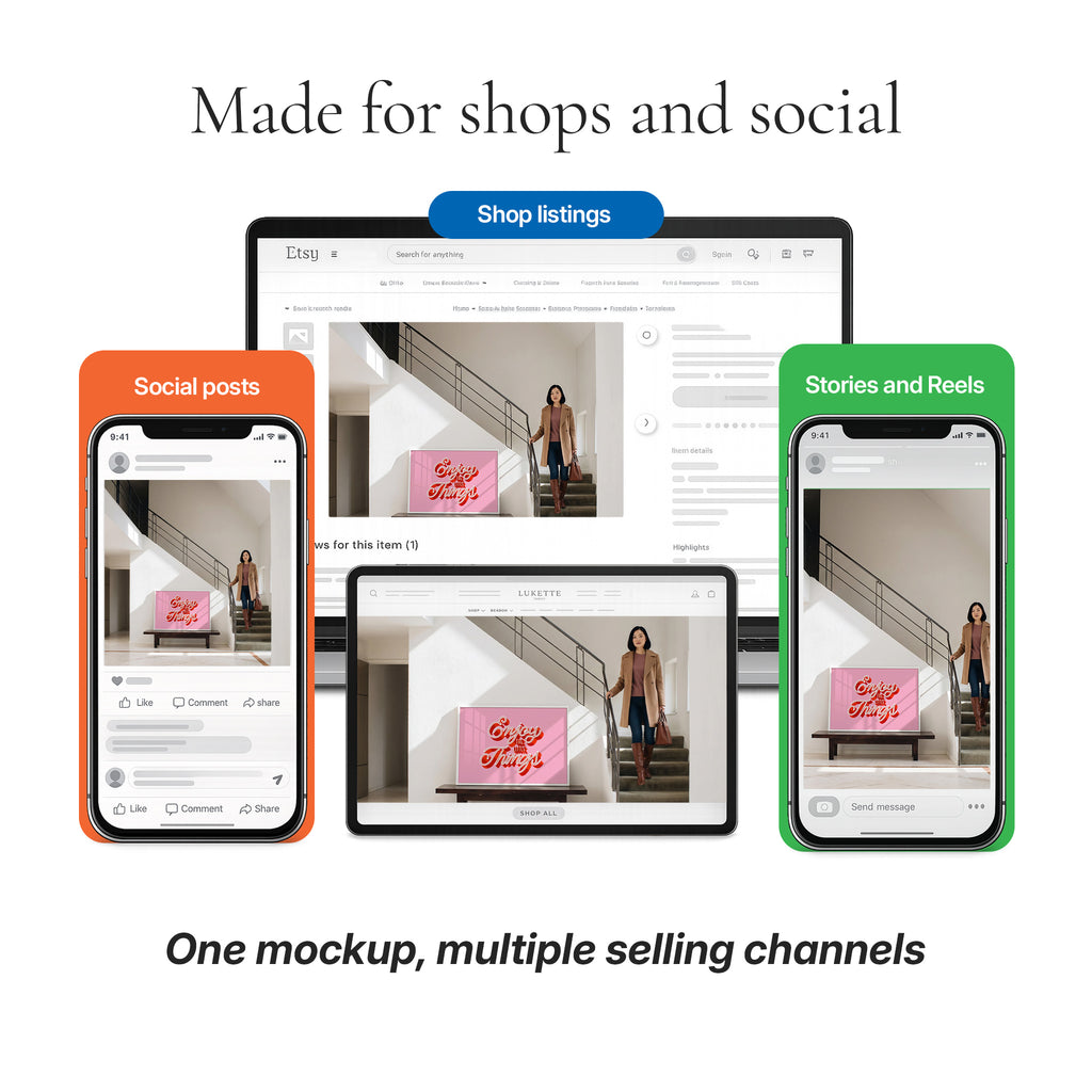 Contemporary Staircase Photo Mockup