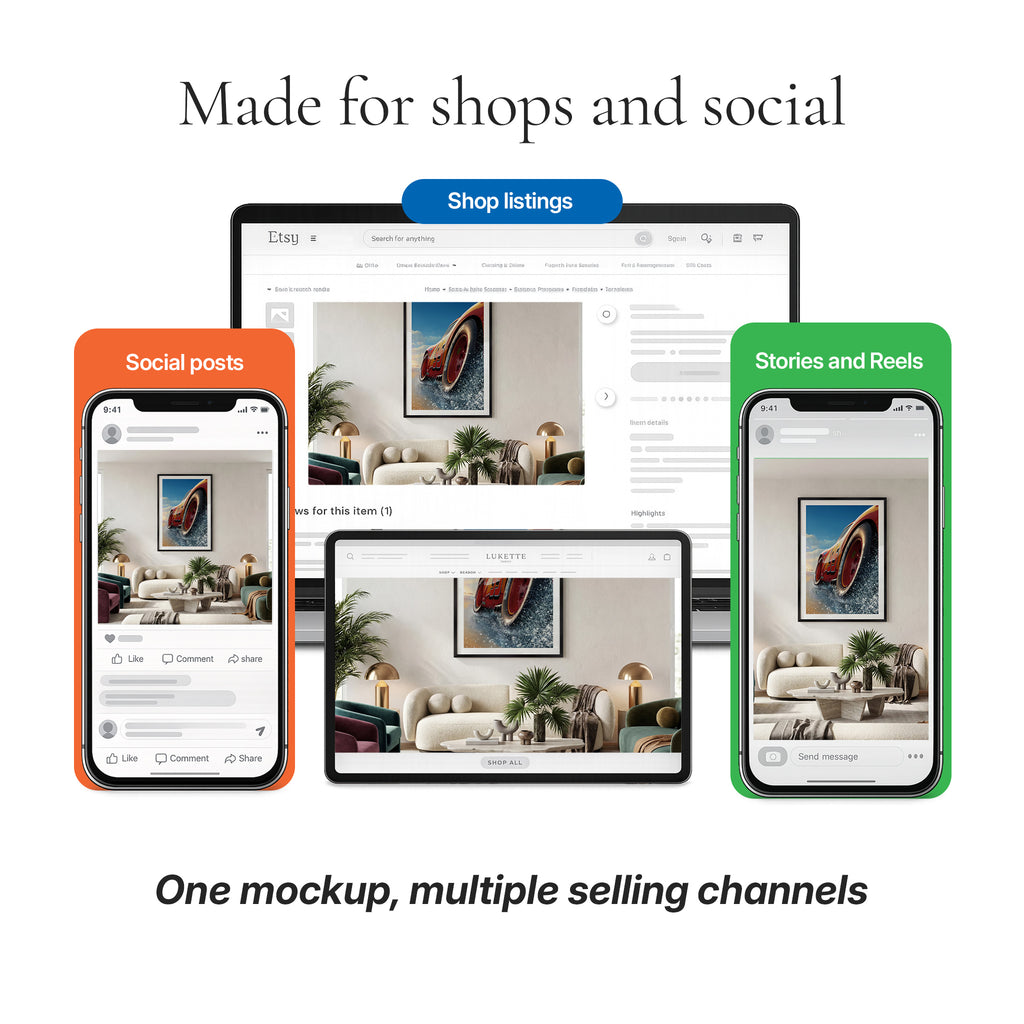 Organic Modern Living Room Photo Mockup