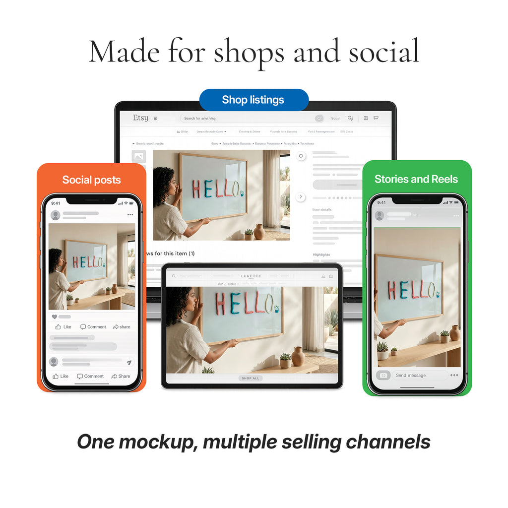 Organic Modern Living Room Photo Mockup