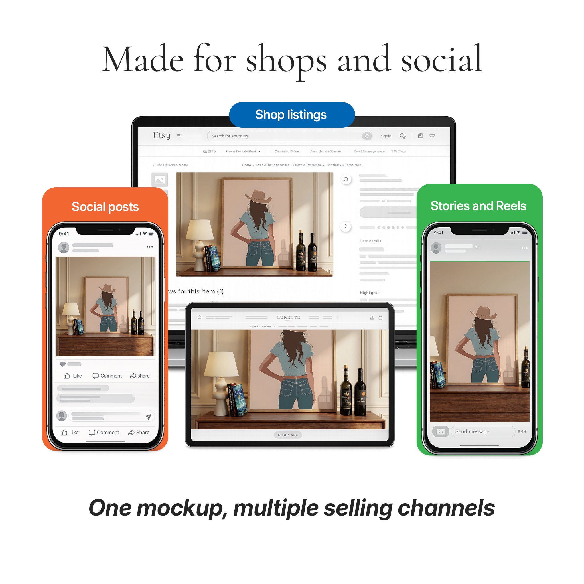 Traditional Dresser Photo Mockup