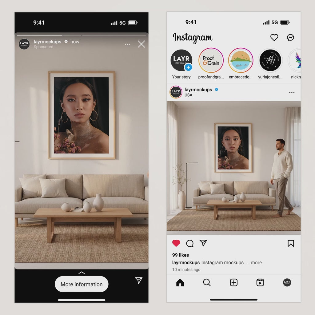 Japandi Living Room Video Mockup
