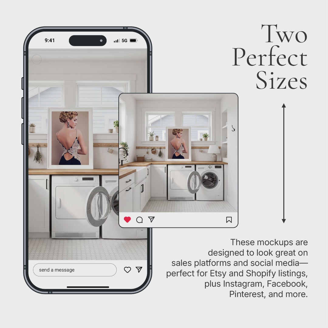 Scandinavian Laundry Room Video Mockup