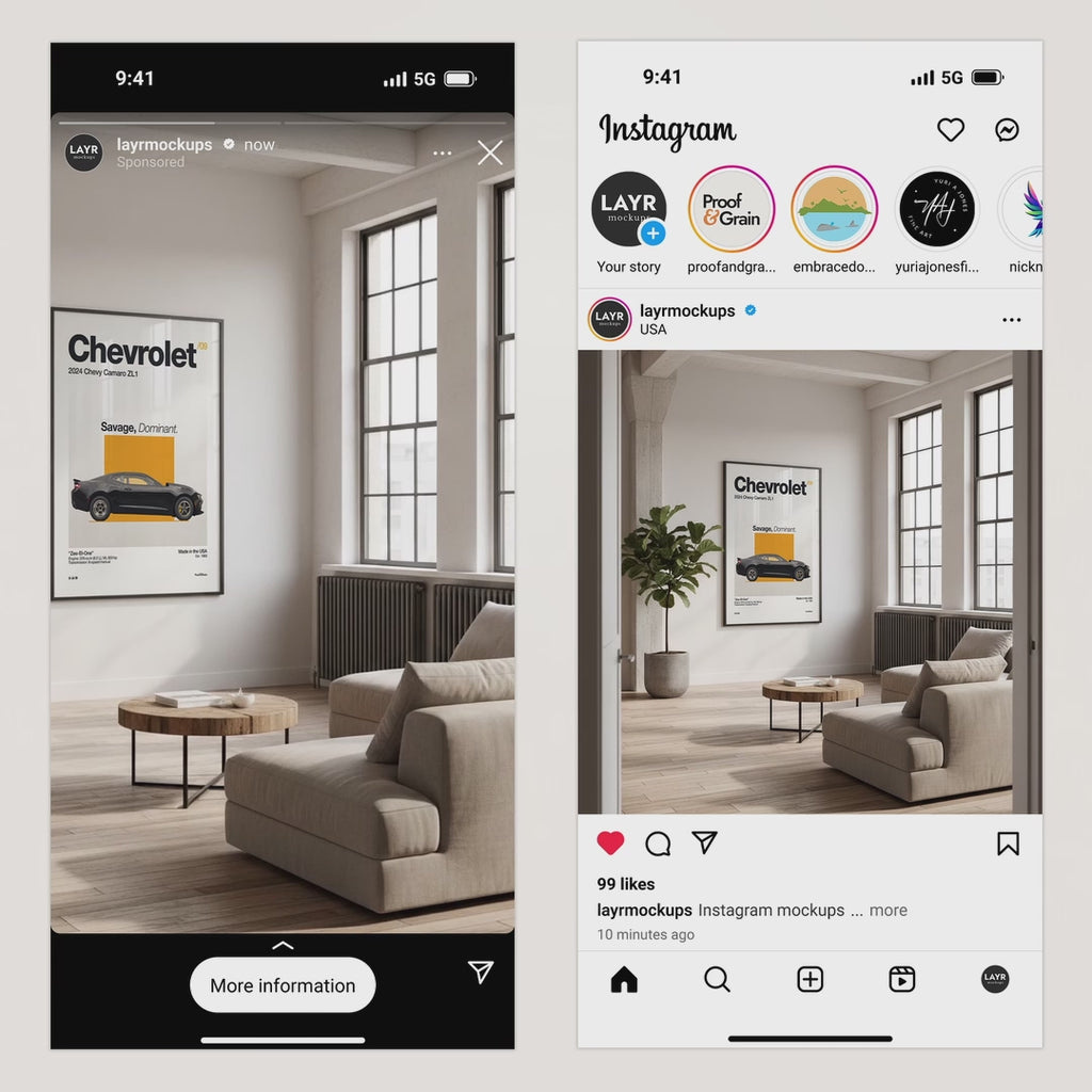 Contemporary Living Room Video Mockup