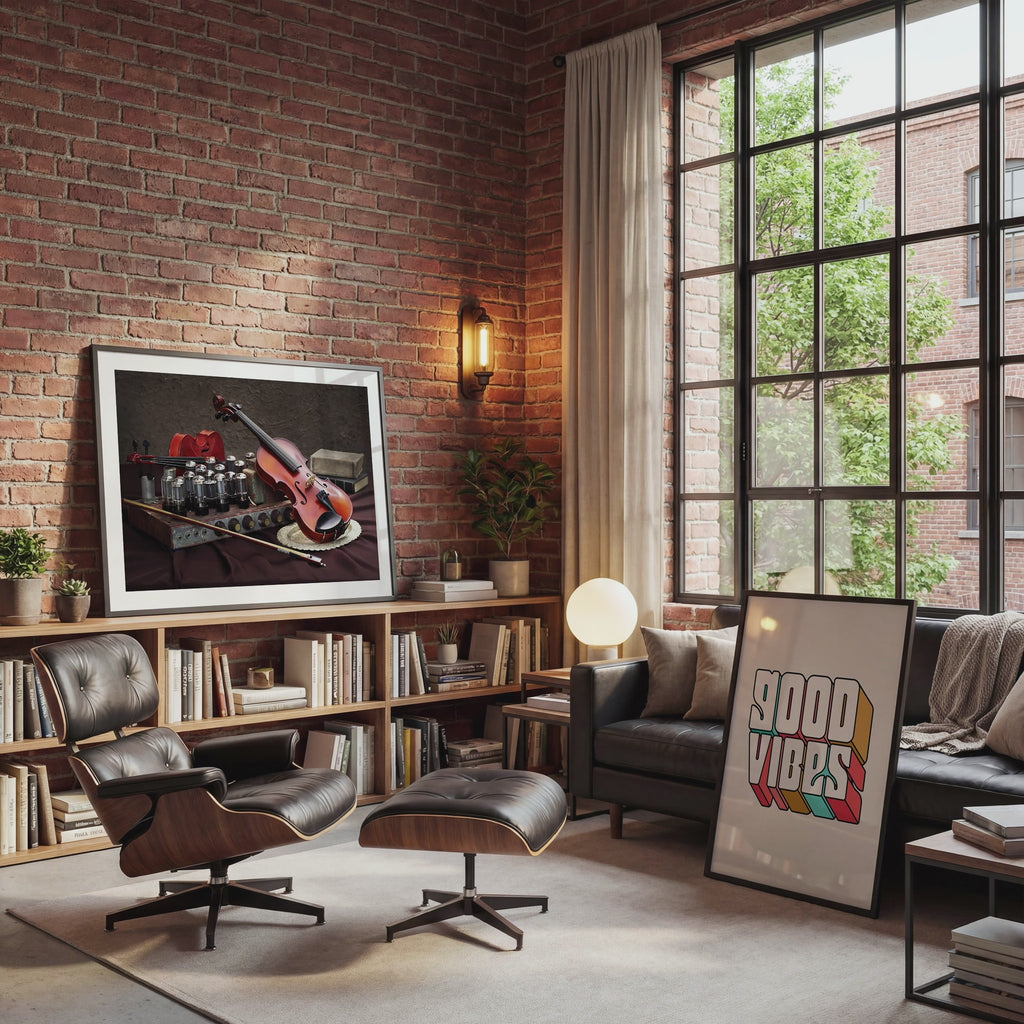 Industrial Loft Living Room Photo Mockup