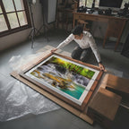 Horizontal Framed Art Mockup — Man in a Studio