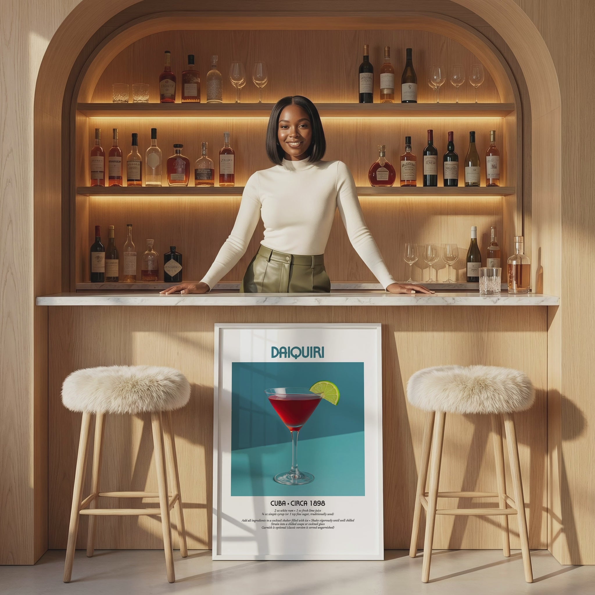 Organic Modern Home Bar Photo Mockup