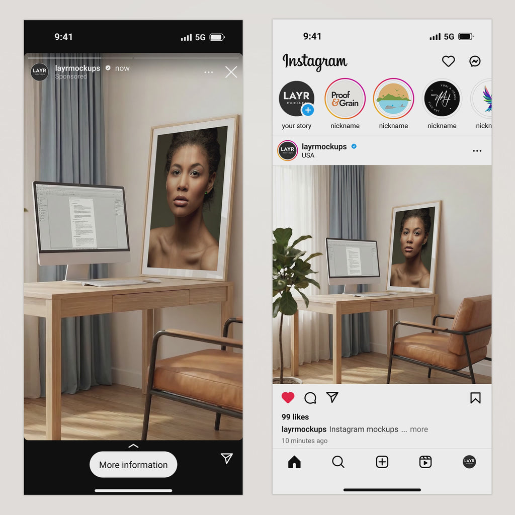 Minimalist Home Office Video Mockup