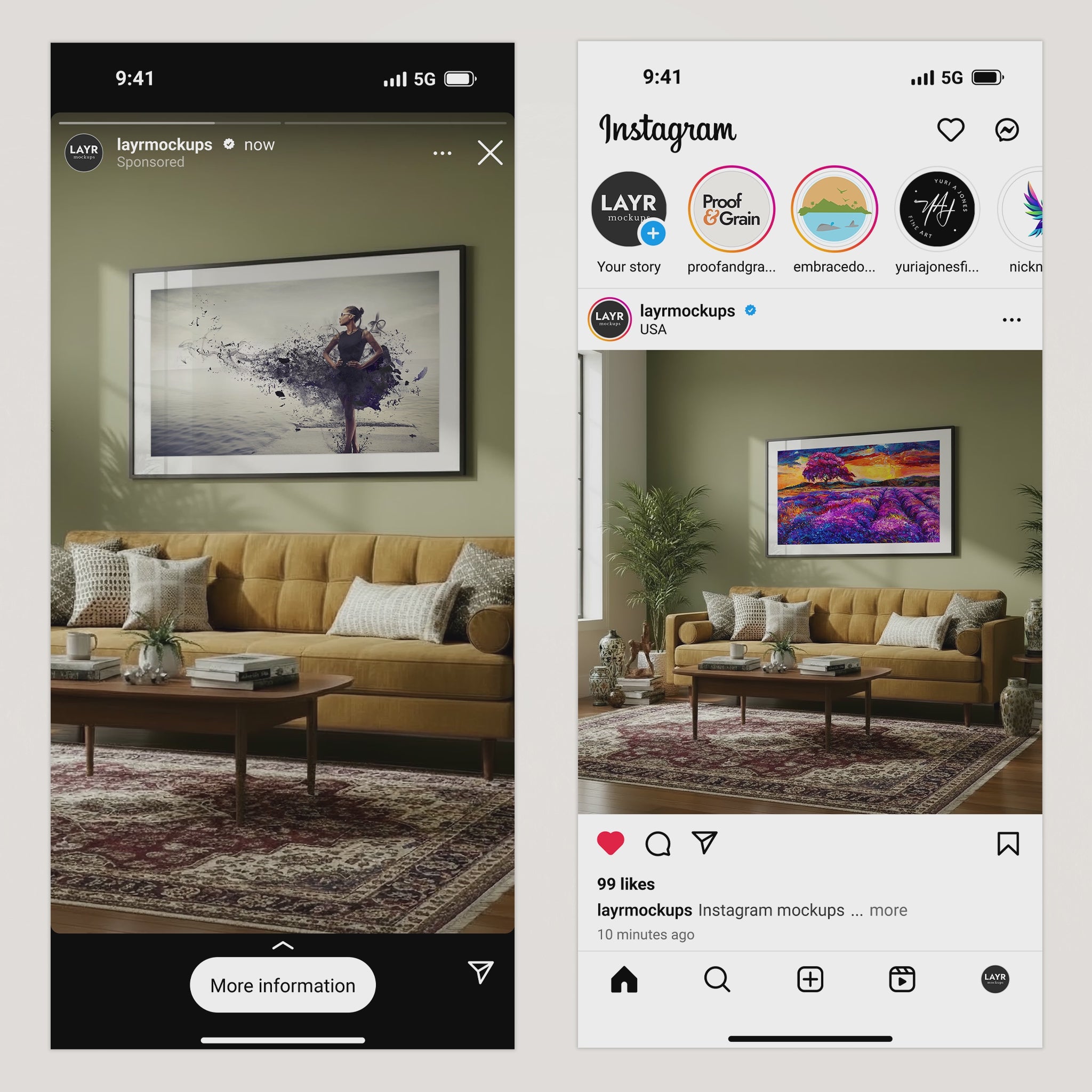 Mid-Century Modern Living Room Video Mockup