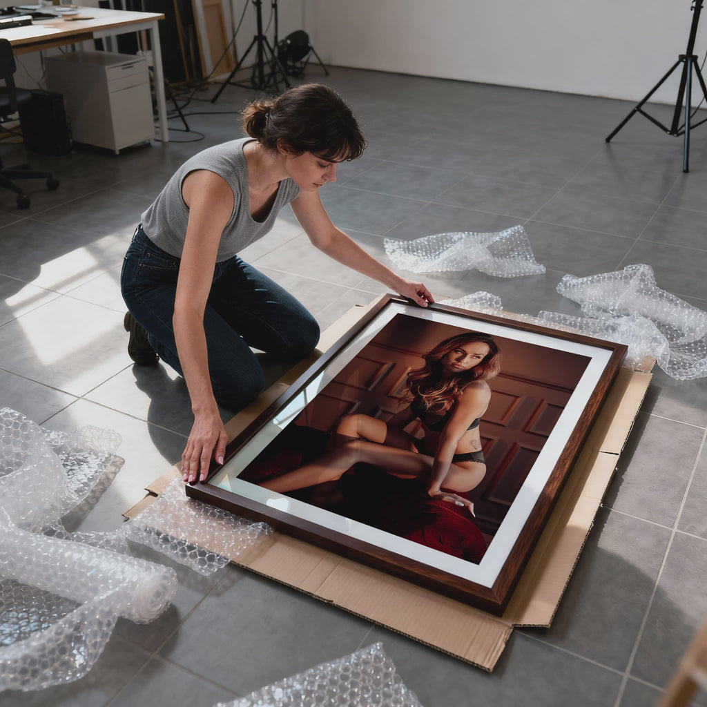 Unboxing Print in Studio Photo Mockup