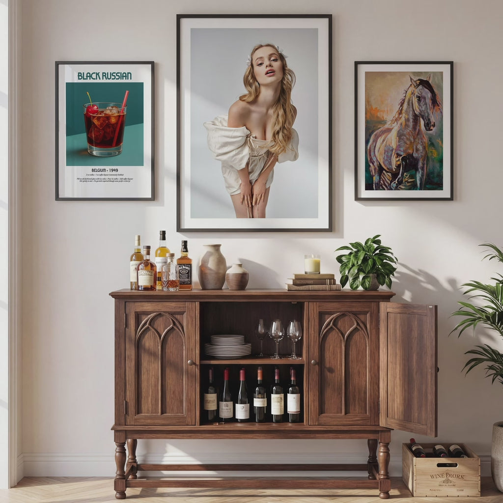 Mid-Century Modern Home Bar Photo Mockup