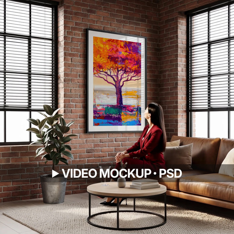 Industrial Loft Living Room Video Mockup