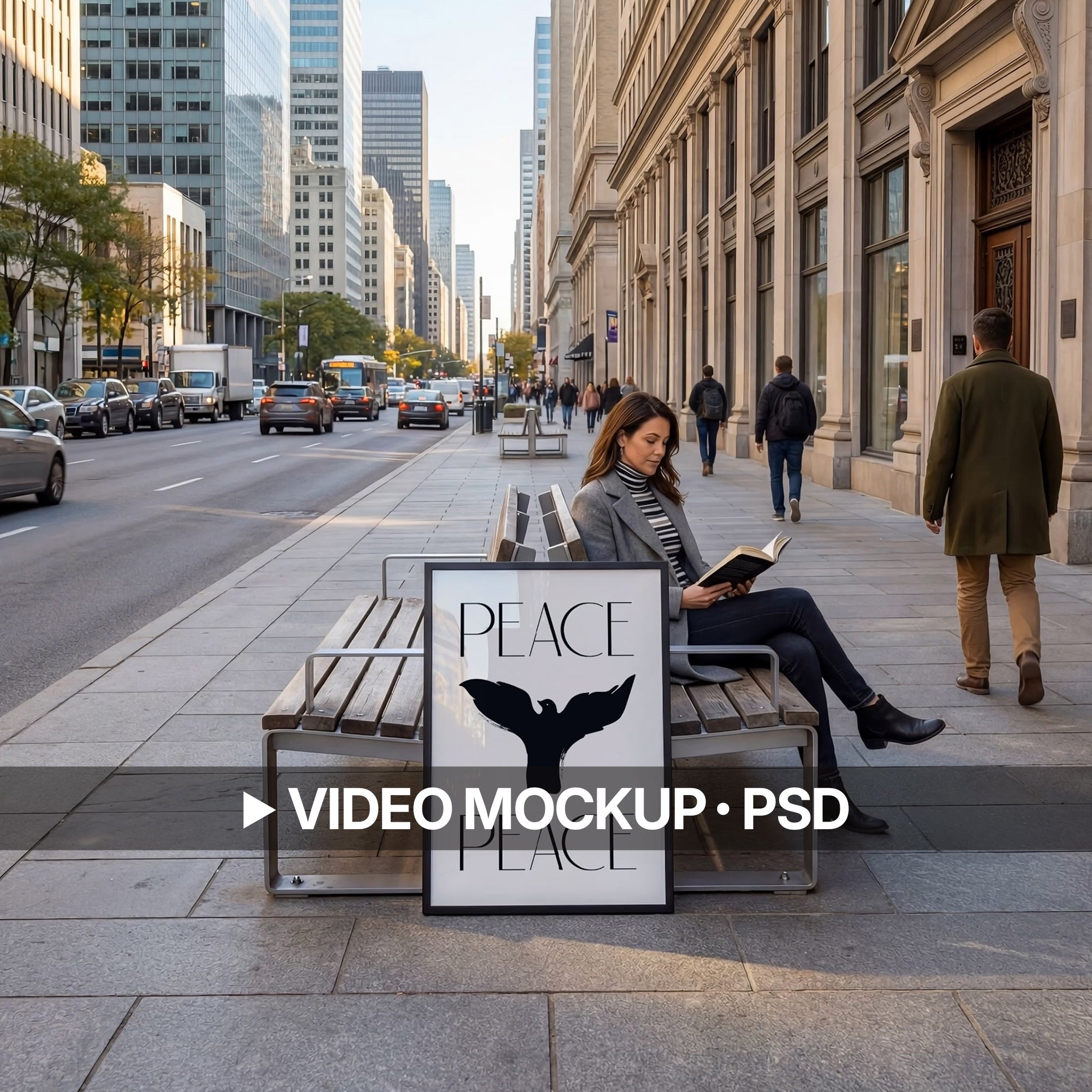 Calm City Sidewalk Video Mockup