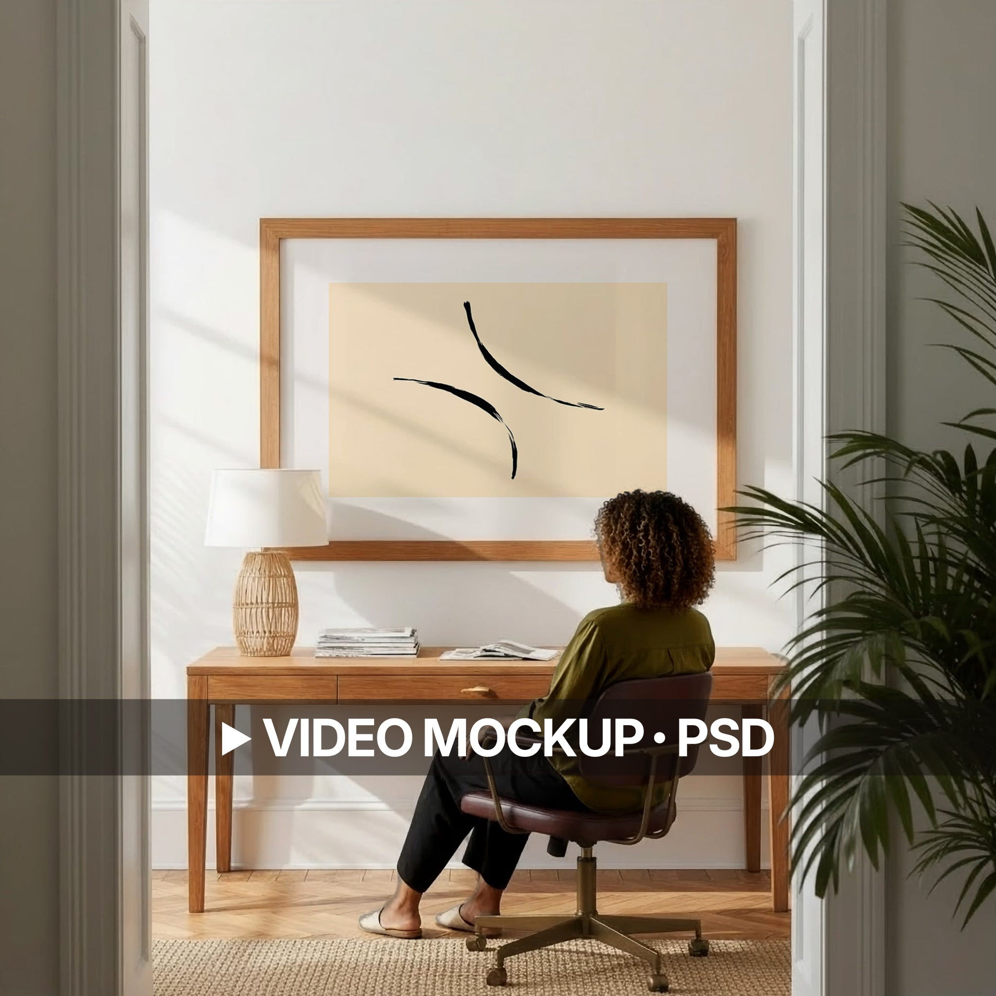 Mid-Century Modern Home Office Video Mockup