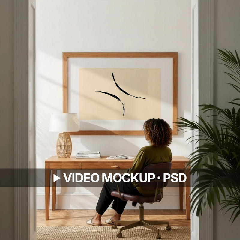 Mid-Century Modern Home Office Video Mockup