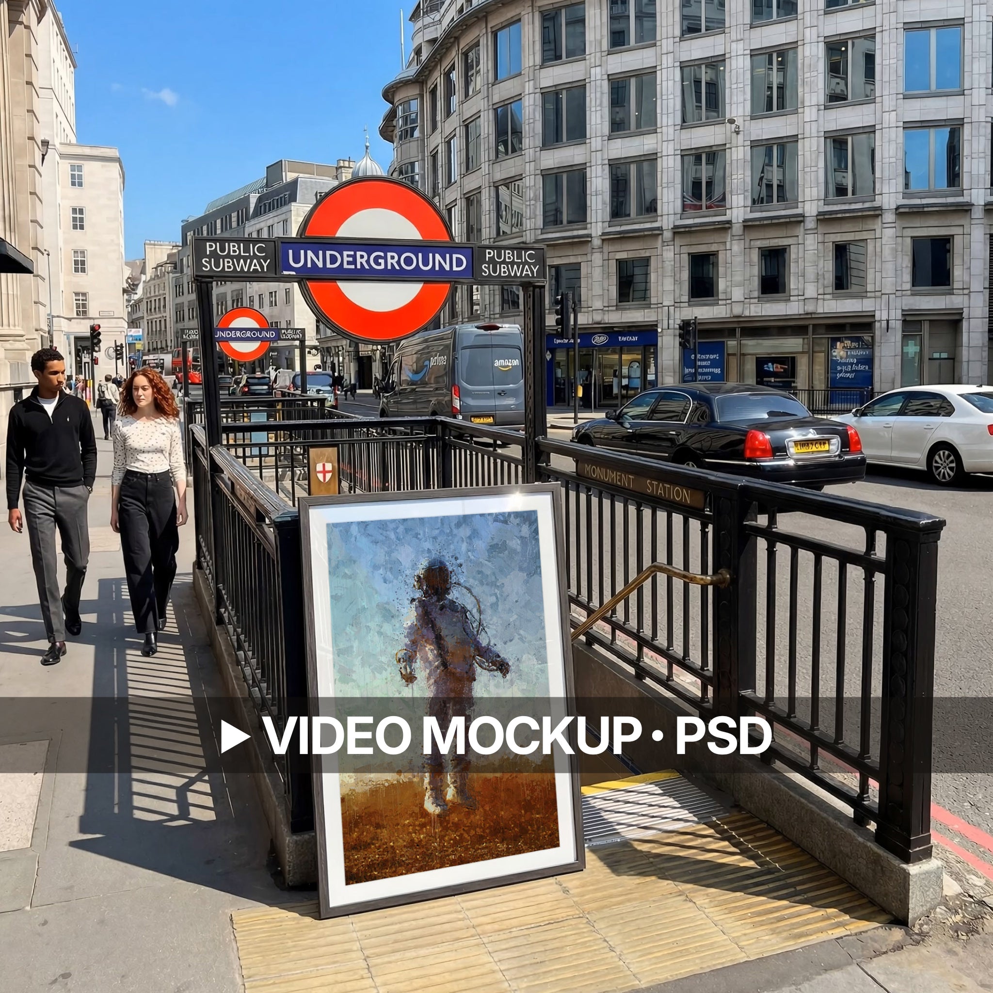 Busy City Street Video Mockup
