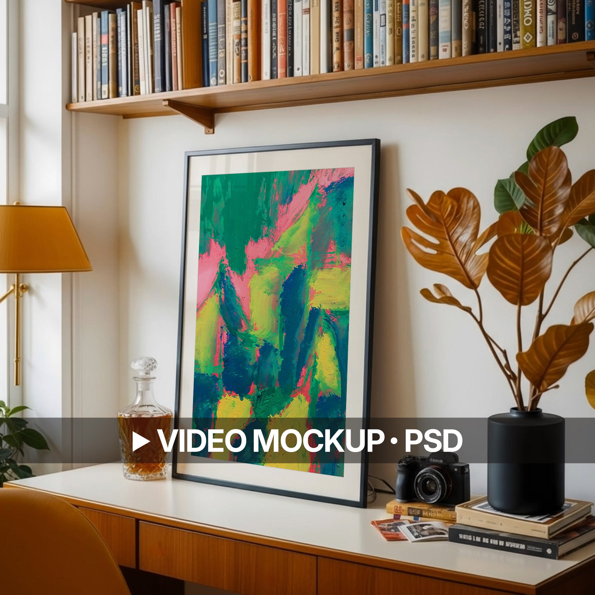 Mid-Century Modern Home Office Video Mockup