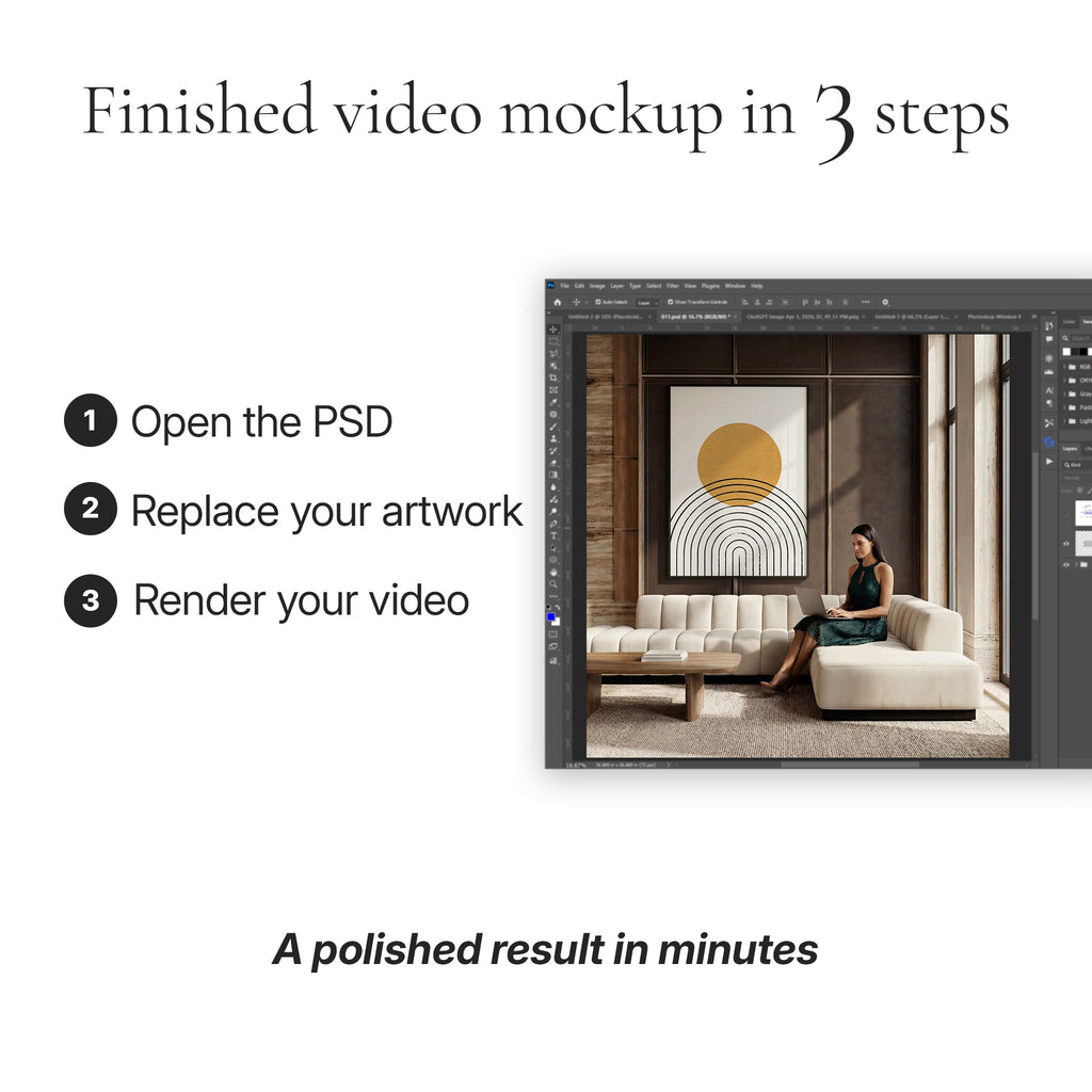 Luxe Living Room Video Mockup