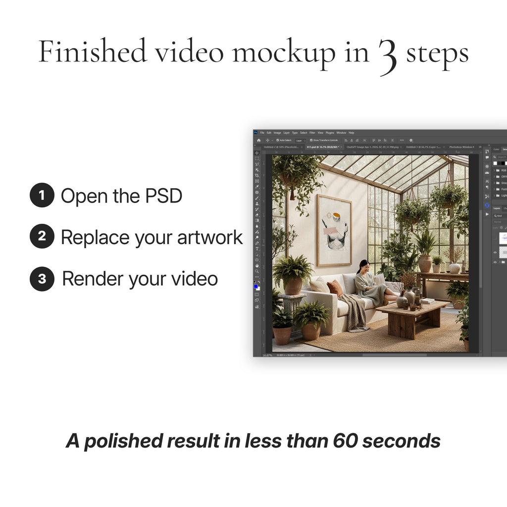 Greenhouse Living Room Video Mockup