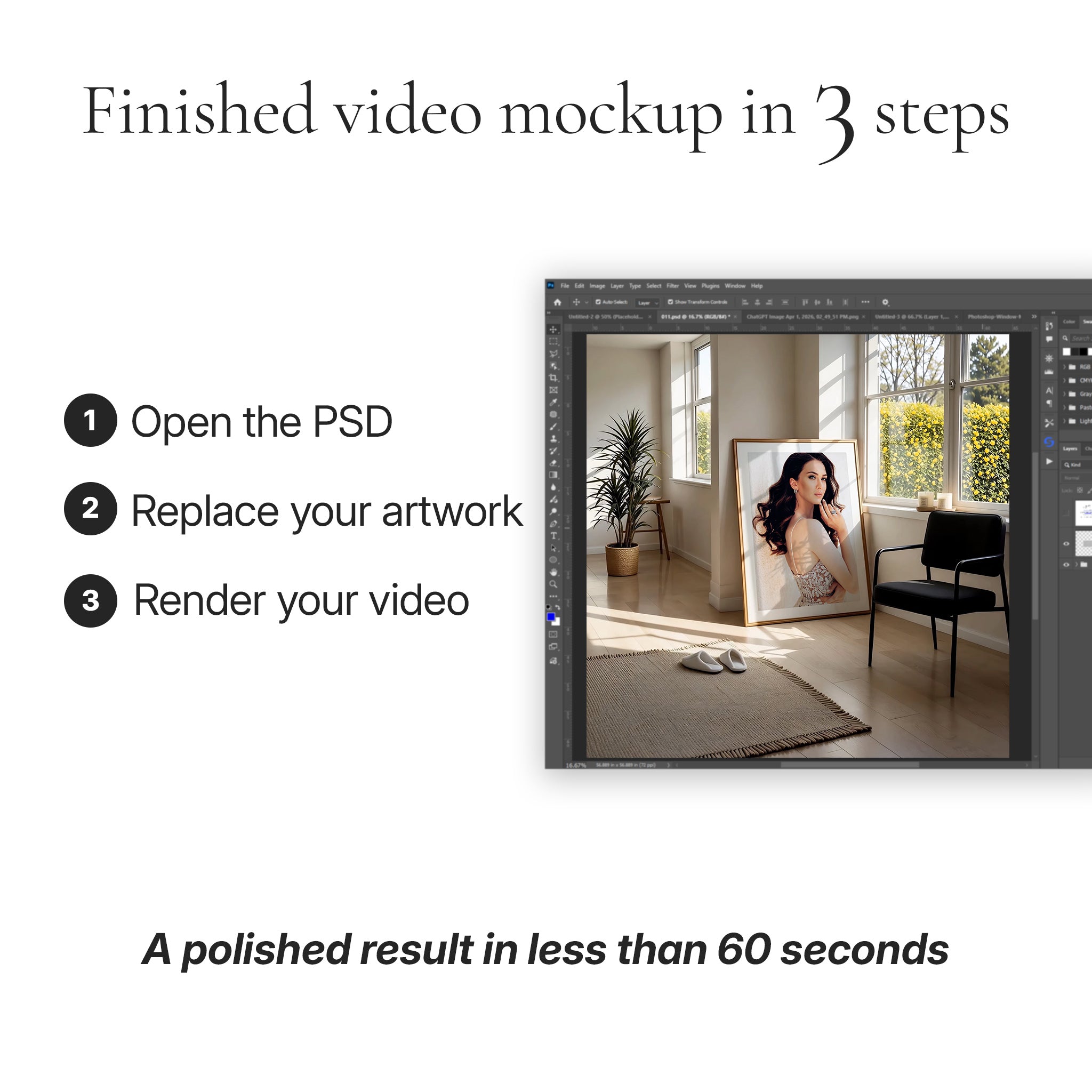 Contemporary Living Room Video Mockup