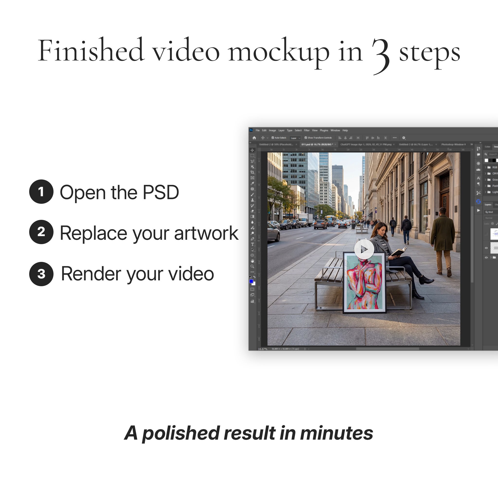 Calm City Sidewalk Video Mockup