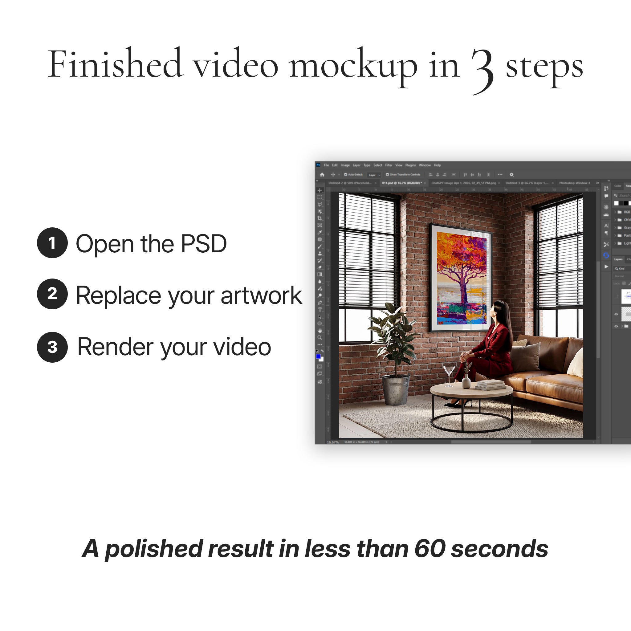 Industrial Loft Living Room Video Mockup