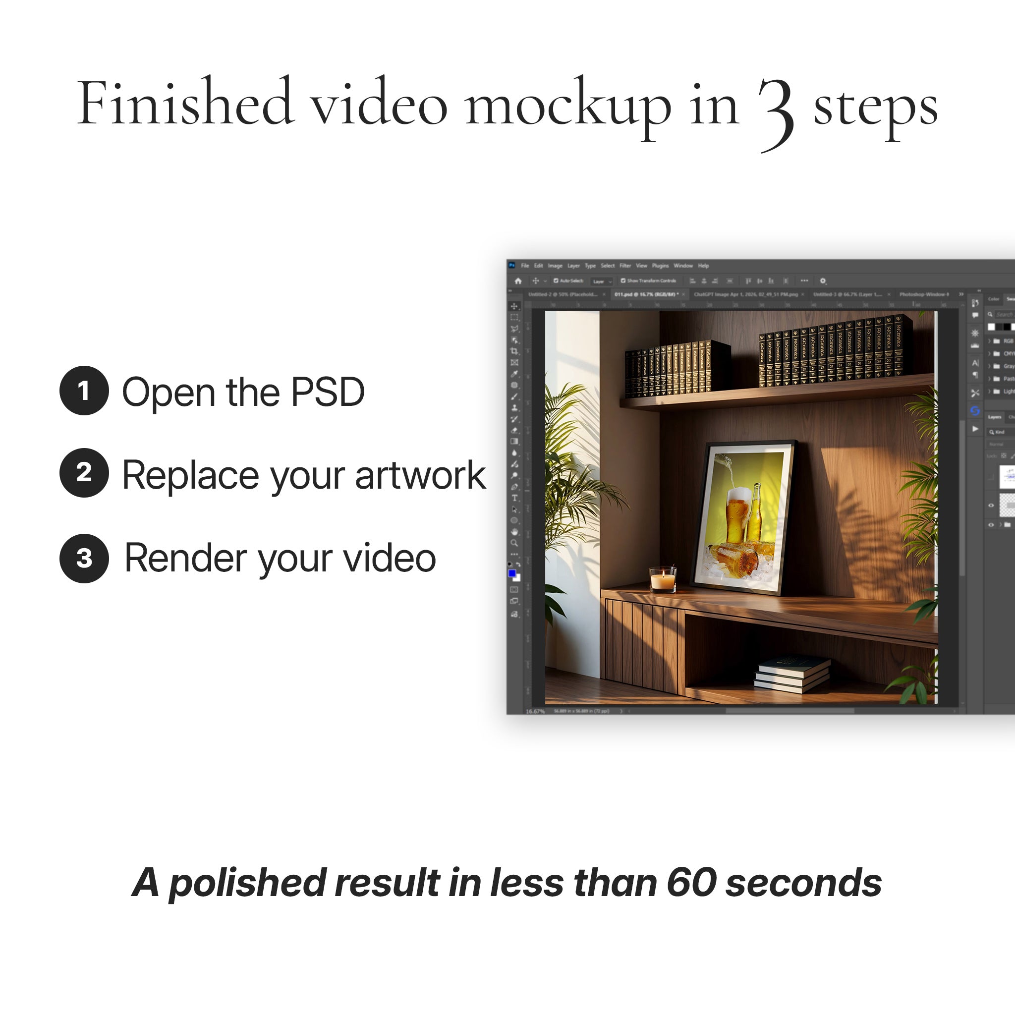 Mid-Century Modern Living Room Video Mockup