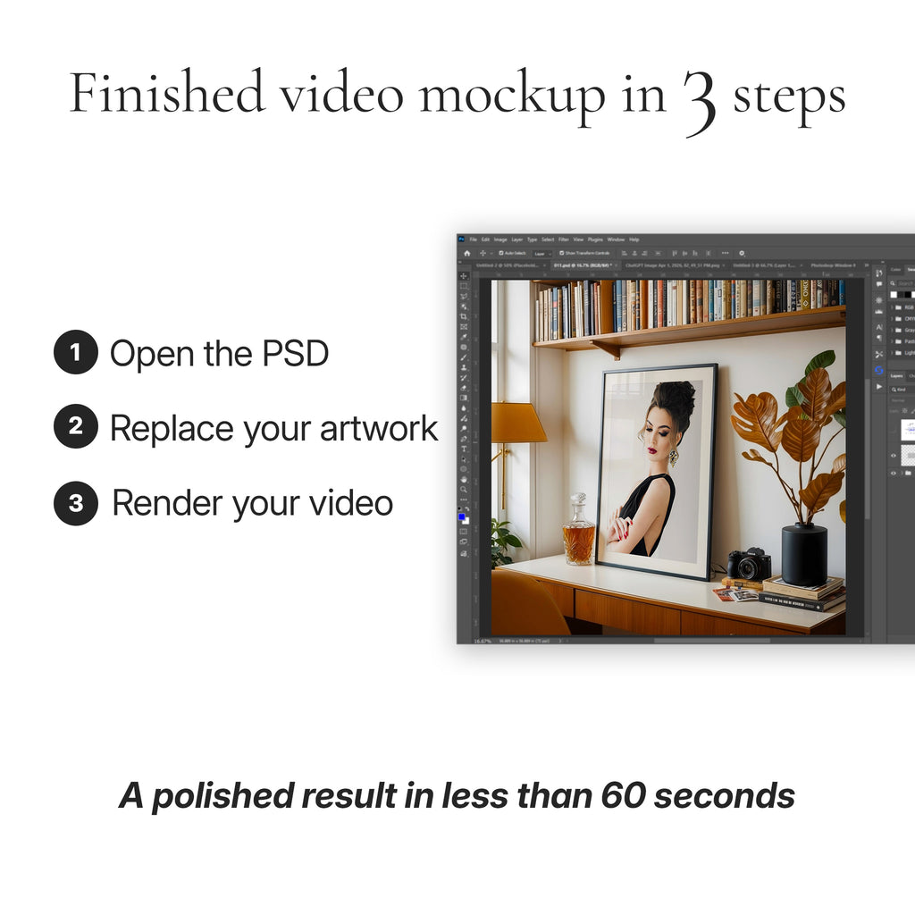 Mid-Century Modern Home Office Video Mockup