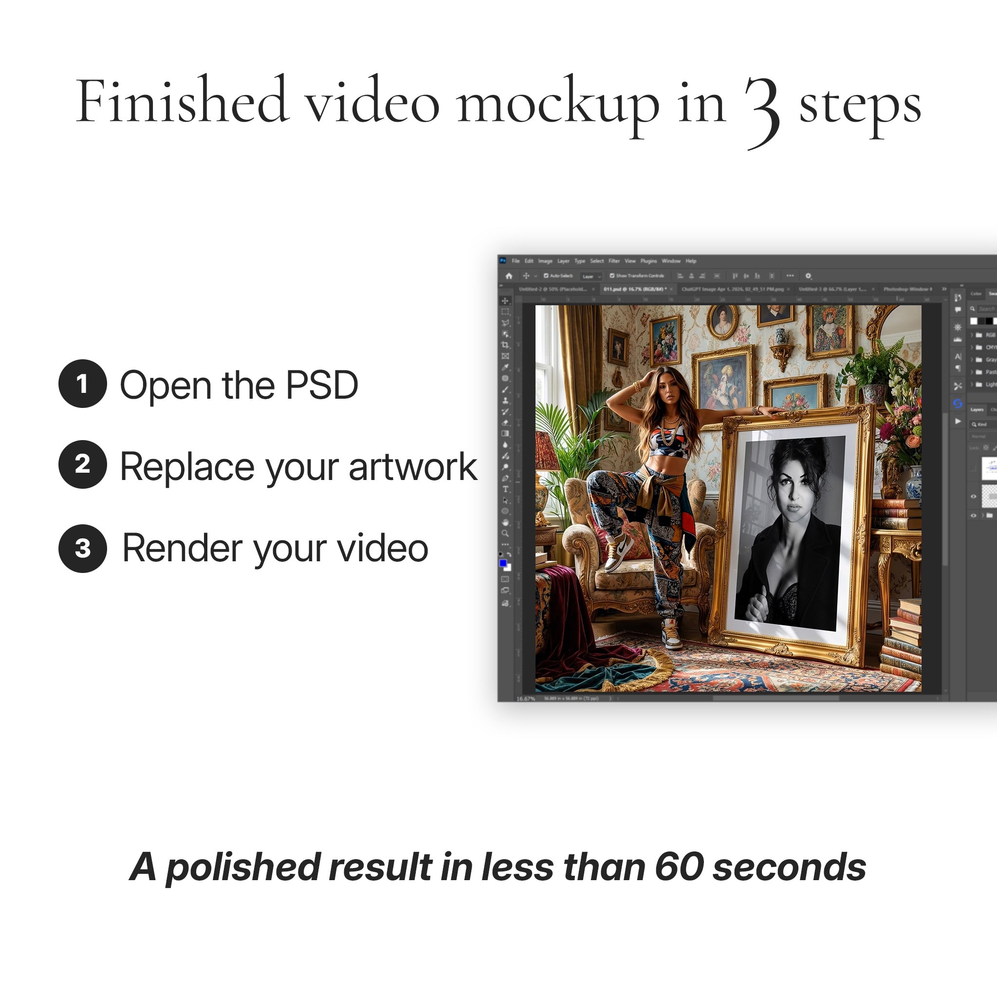 Bohemian Living Room Video Mockup