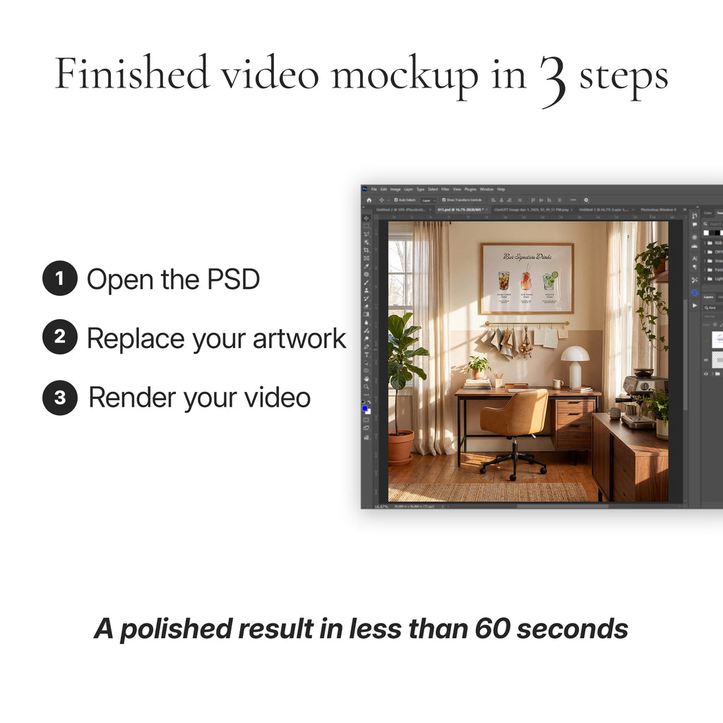Contemporary Home Office Video Mockup