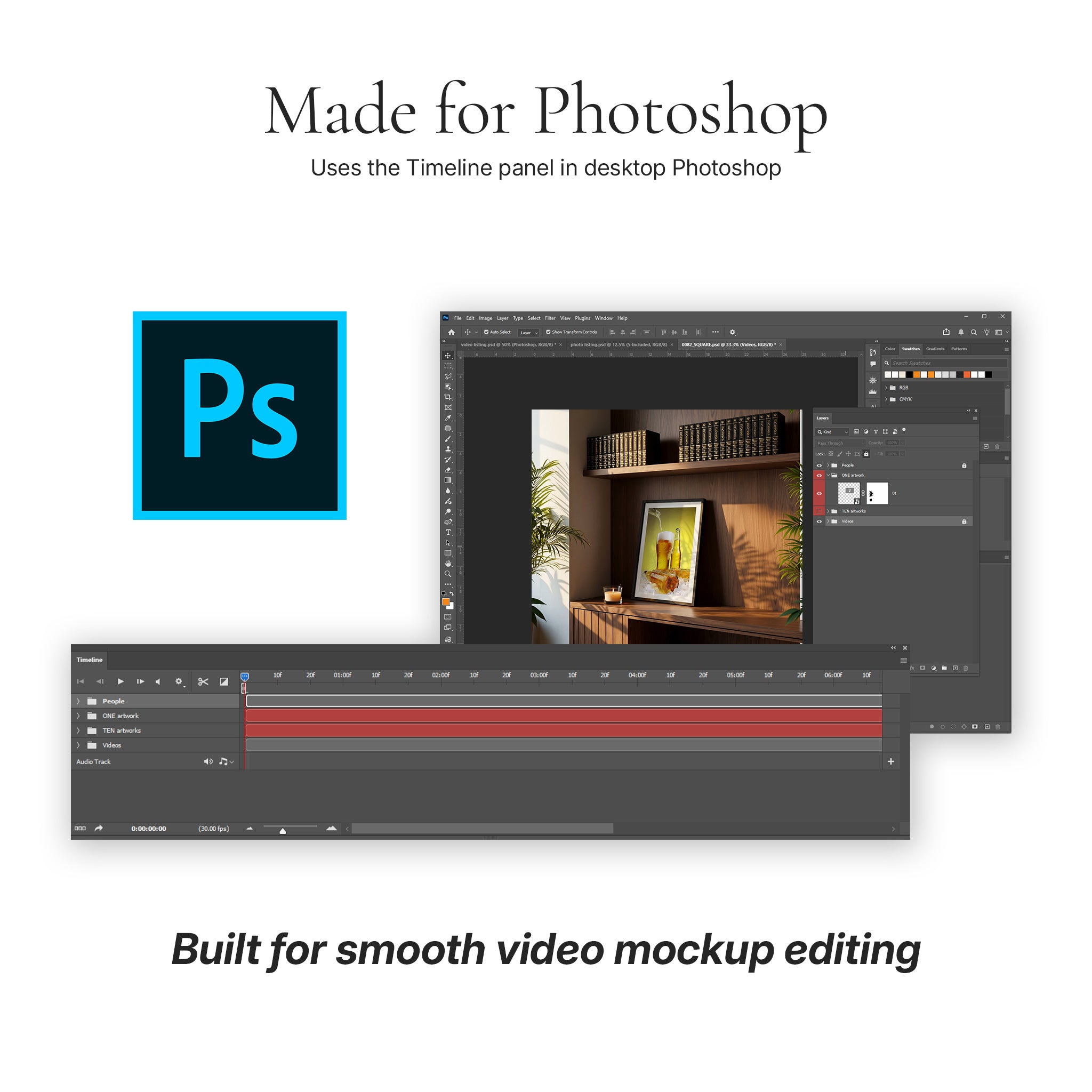 Mid-Century Modern Living Room Video Mockup