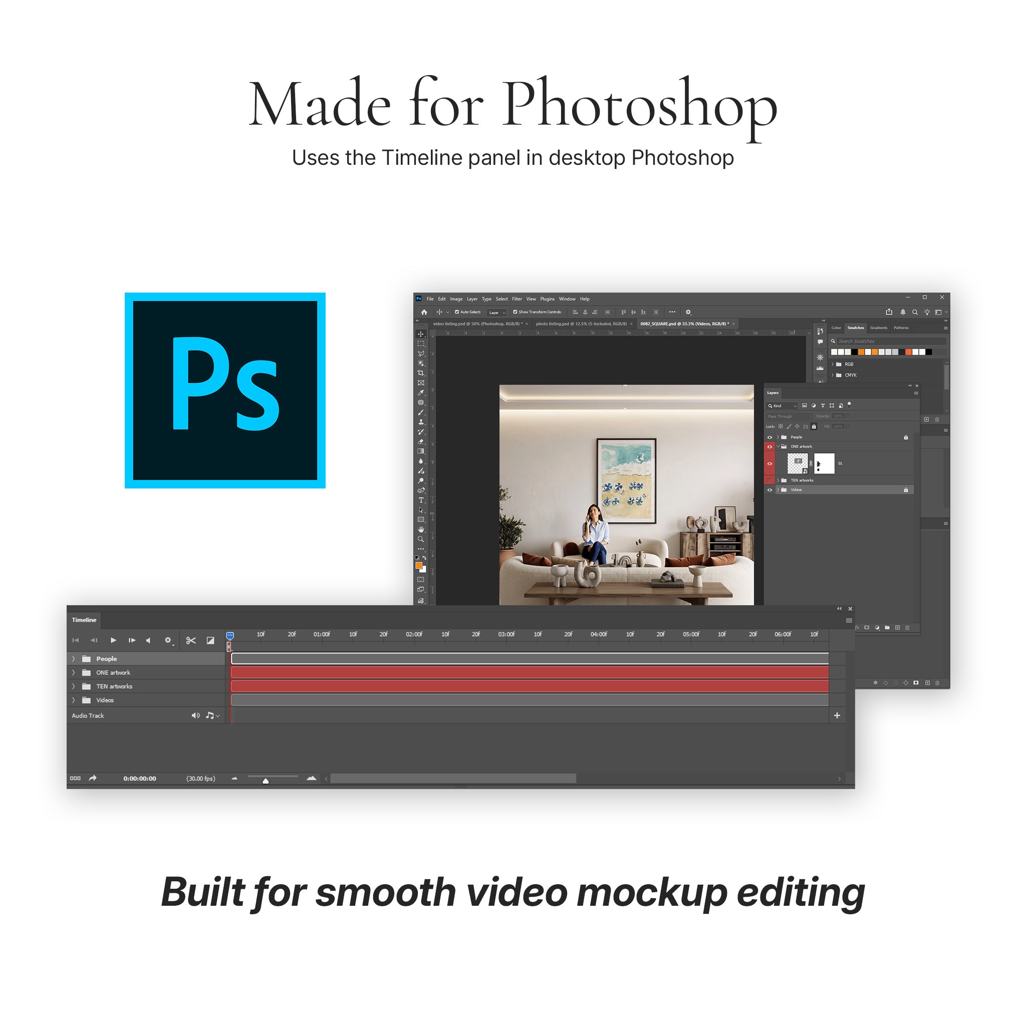 Organic Modern Living Room Video Mockup