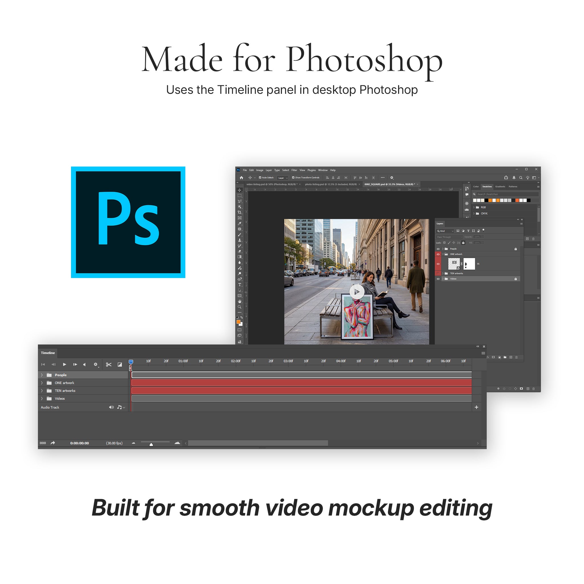 Calm City Sidewalk Video Mockup