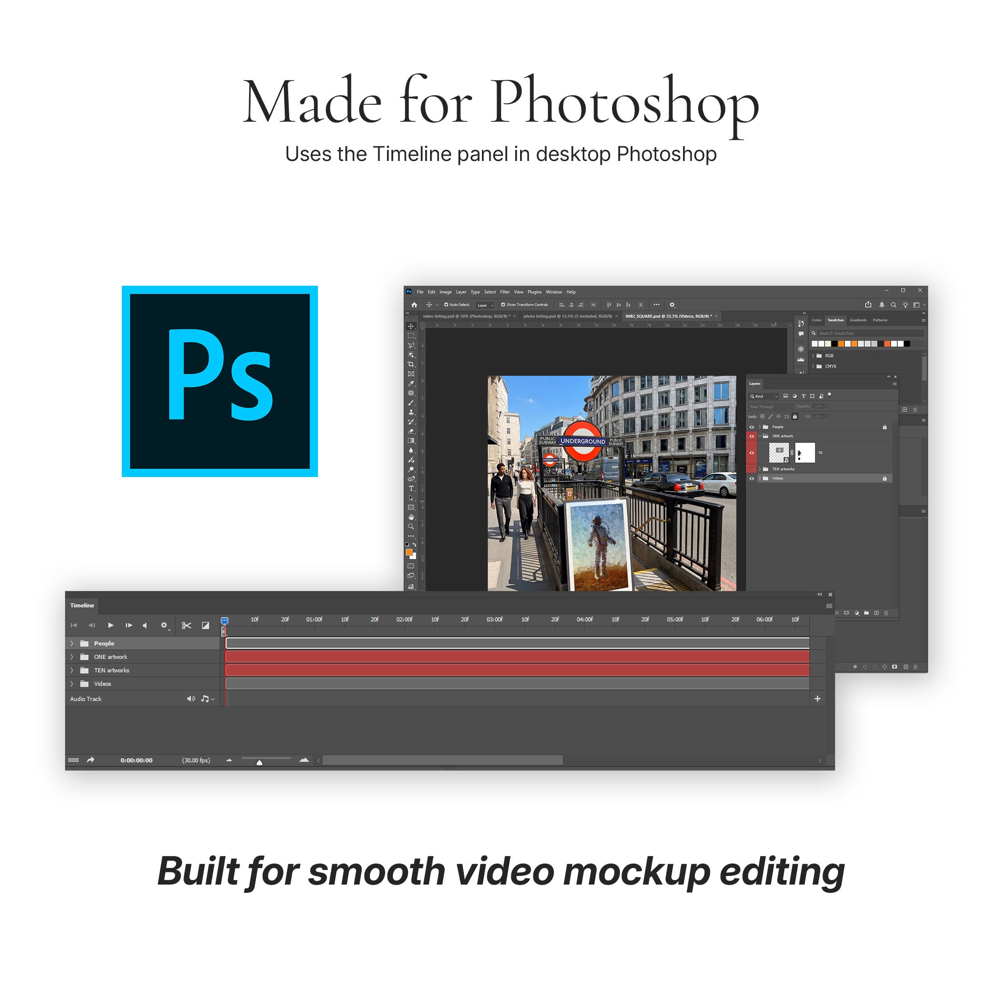 Busy City Street Video Mockup