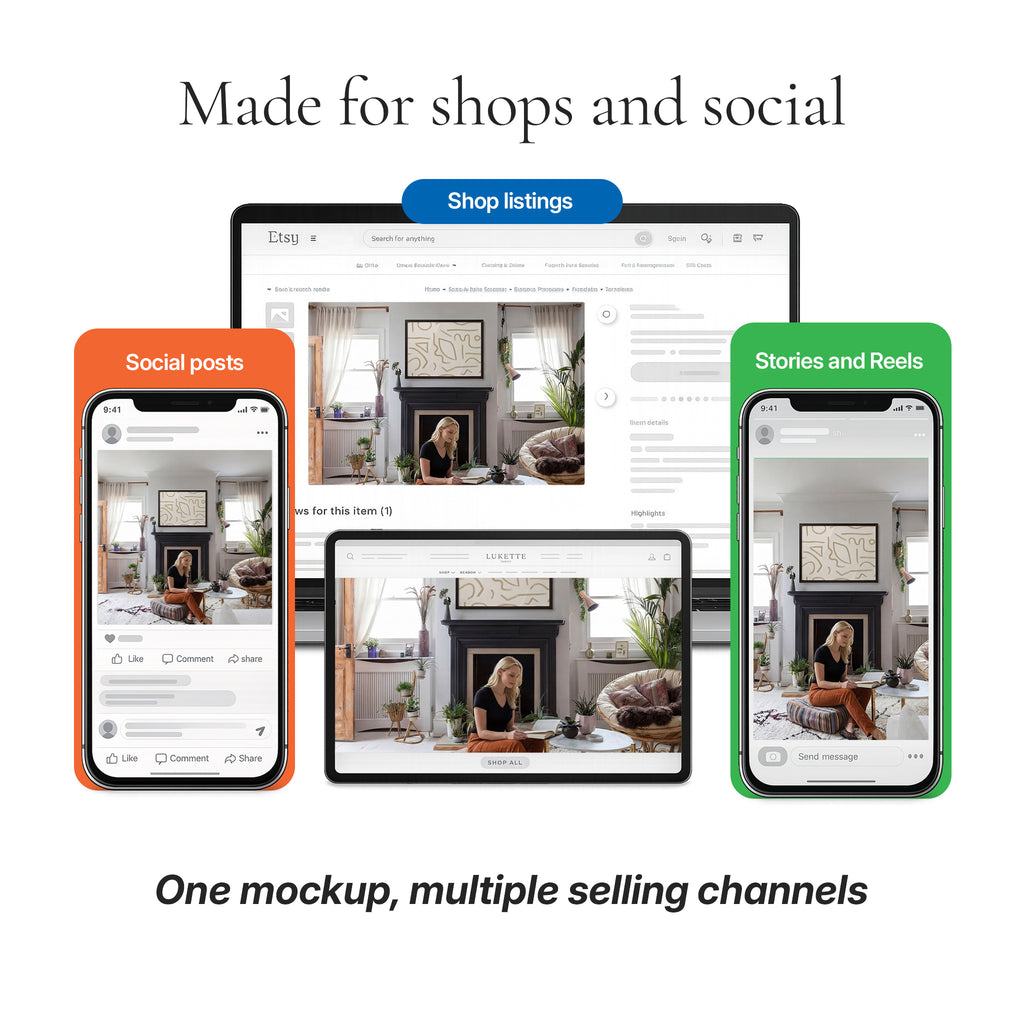 Bohemian Living Room Video Mockup