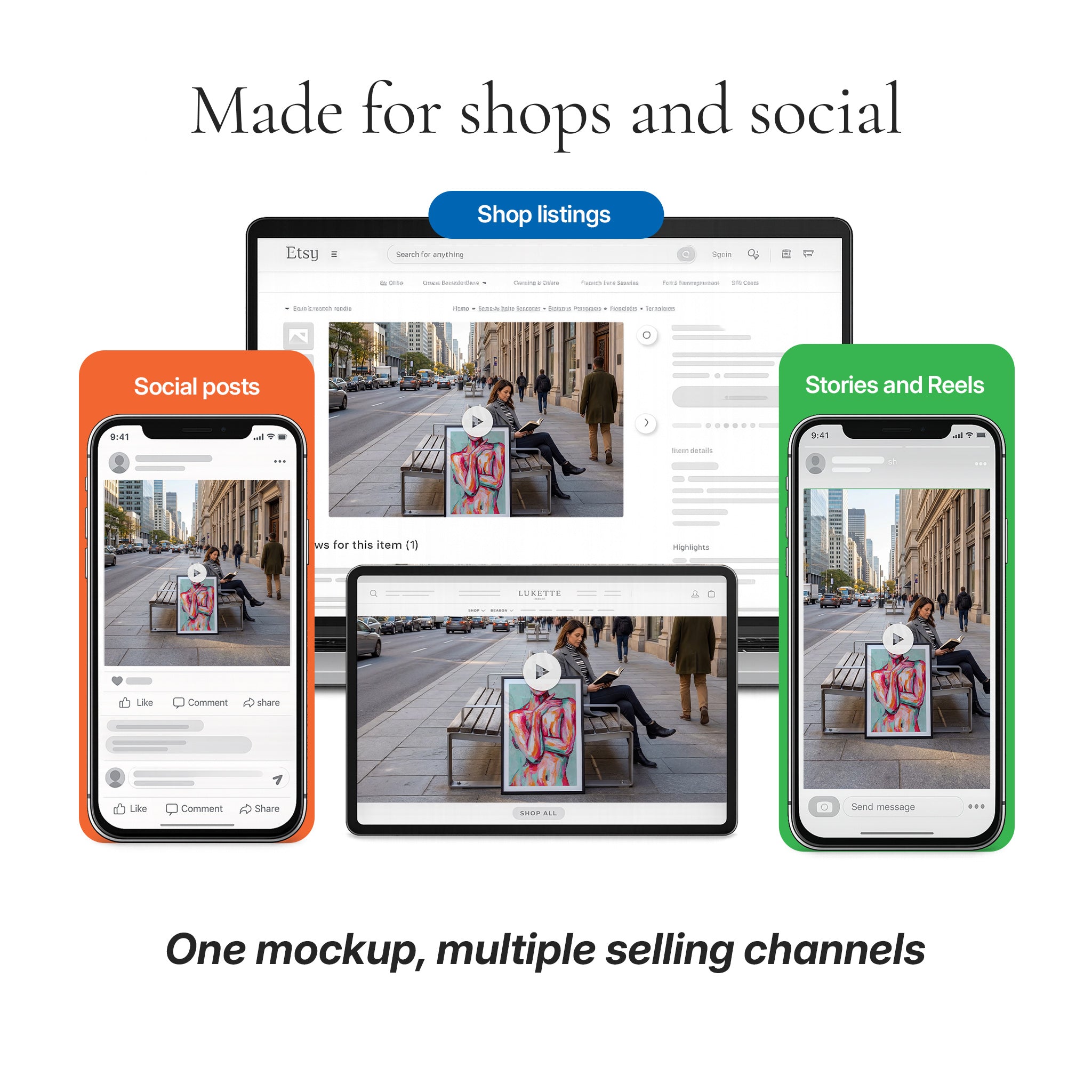 Calm City Sidewalk Video Mockup
