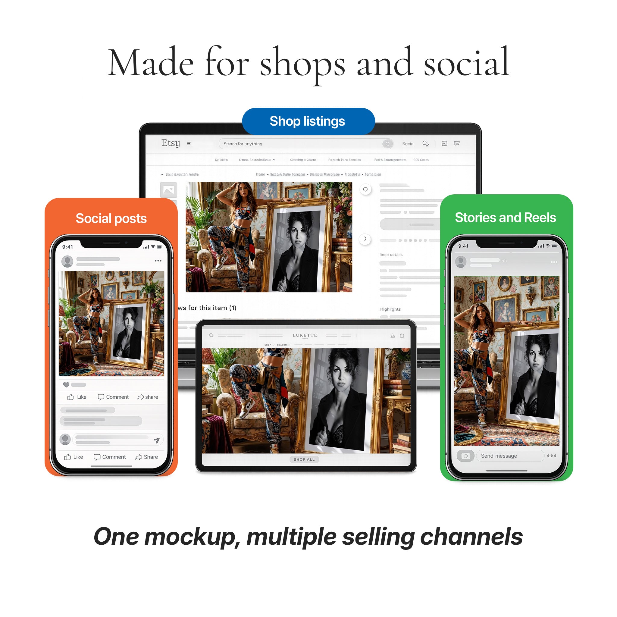 Bohemian Living Room Video Mockup