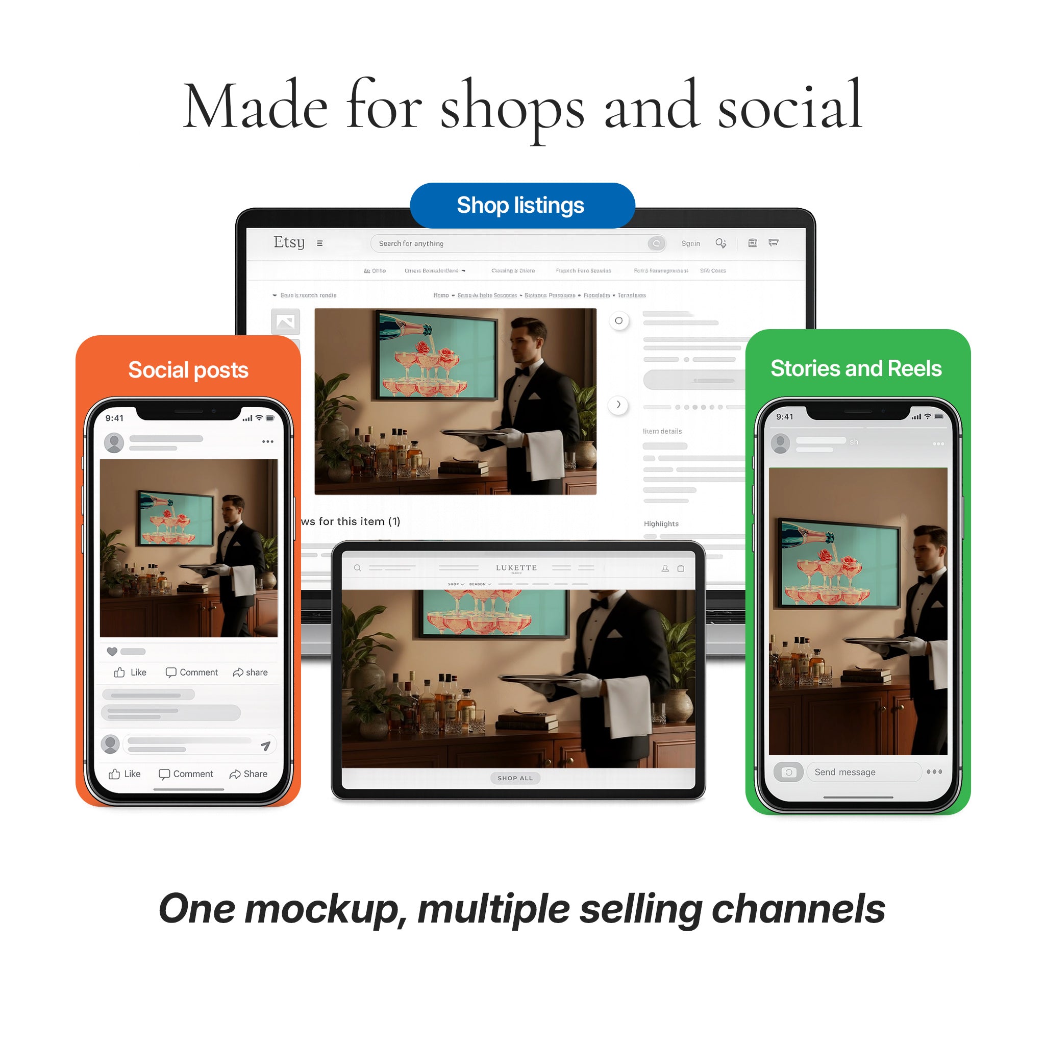 Traditional Restaurant Bar Video Mockup