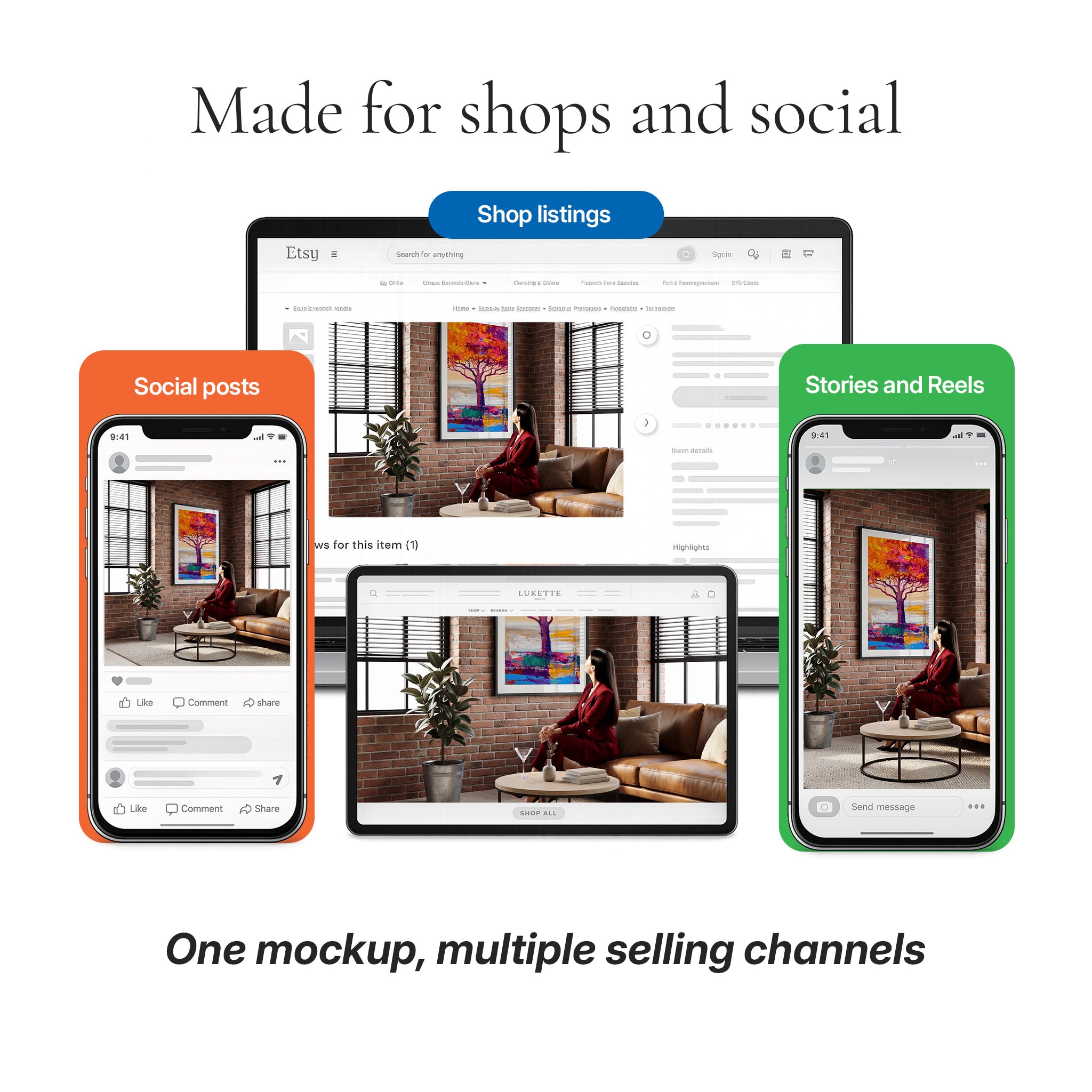 Industrial Loft Living Room Video Mockup