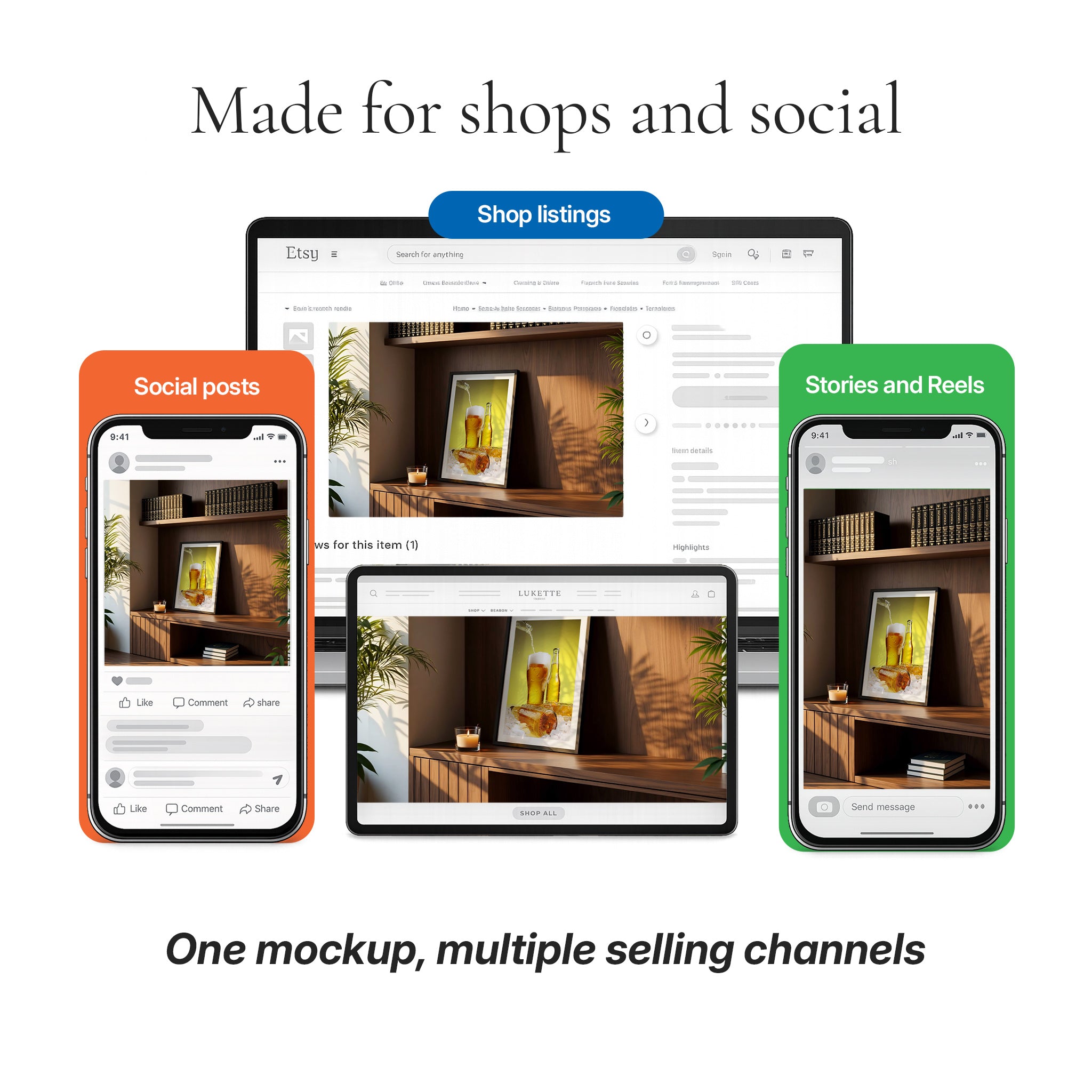 Mid-Century Modern Living Room Video Mockup
